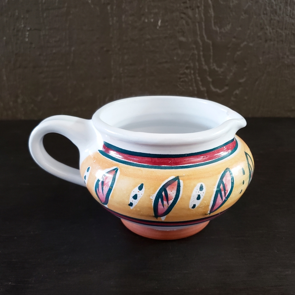 Vintage Chamberlain Handmade Art Pottery Stoneware Gravy Sauce Boat Pitcher
